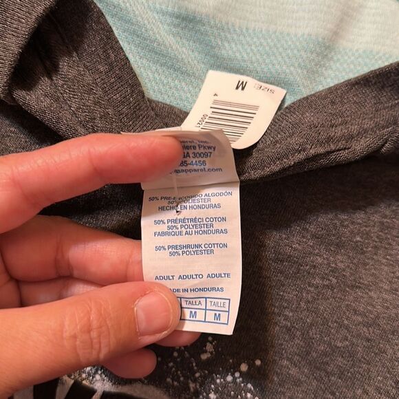 Delta M Charcoal Gray Silver Black Gaming Short Sleeve Cotton Blend Tee - Picture 12 of 12